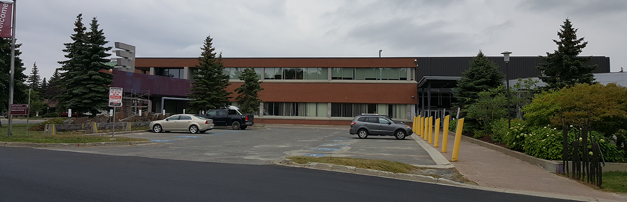 Northern Ontario Assessment and Resource Centre view of offices from outside Cambrian College